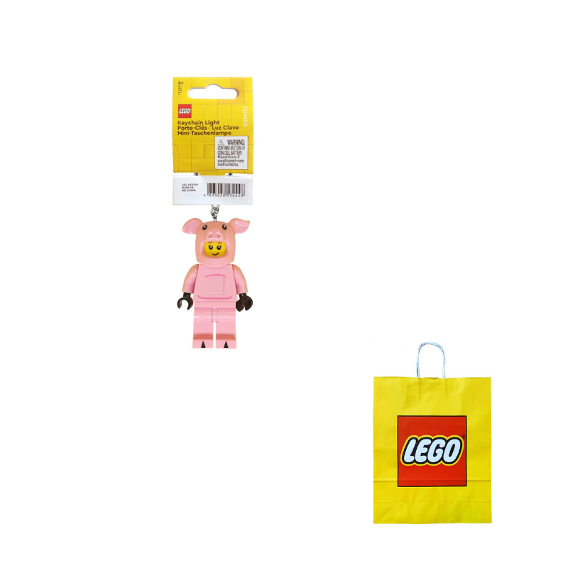 Брелок LEGO "Светящийся Розовый Поросенок" (KE212H) - Boxette Shop